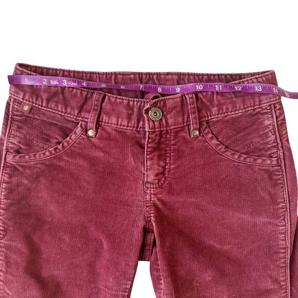 Athleta slim cord pant Corduroy Women Sz 0 Burgundy Cherrywood Holiday cords - Picture 9 of 15